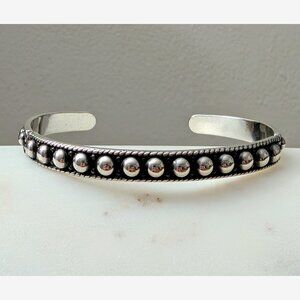Southwestern Sterling Silver Studded Cuff Bracelet